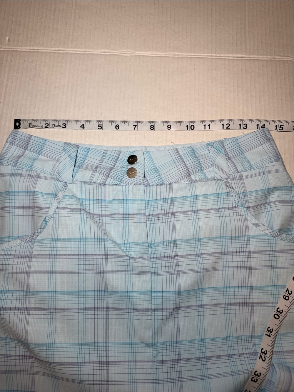 Nike Golf Club Women's Dri-FIT Plaid Blue Purple Skort Size 2 - Picture 8 of 10